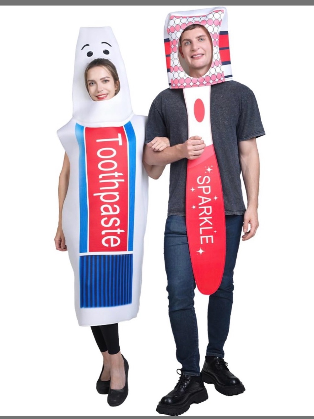 Toothbrush and toothpaste costume